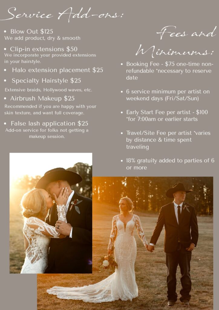 PDX Service Add-ons & Fees